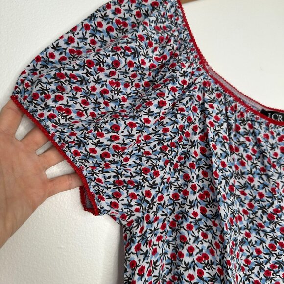 NWT J Crew Cap Sleeve Top Size M Poppy Crepe de Chine - Picture 3 of 9